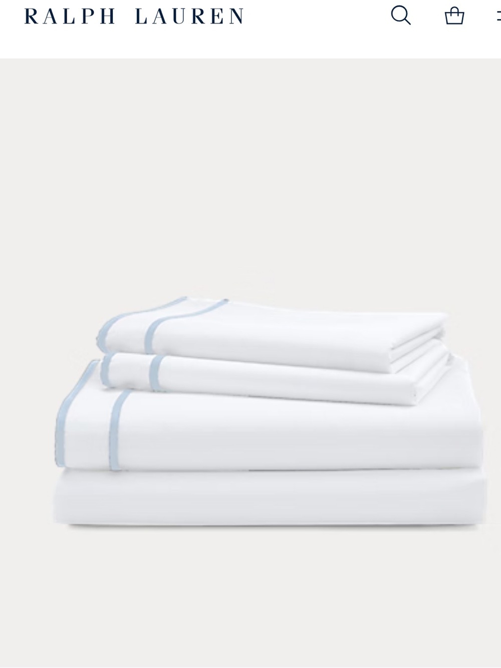 Lauren Ralph Lauren Home KING Spencer Border 4 Pc Sheet Set Retail $220